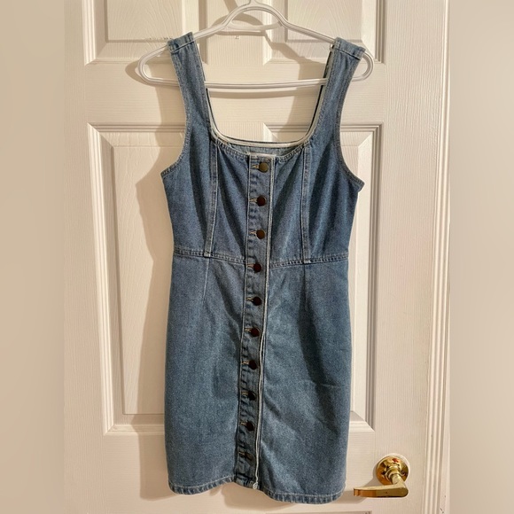 Jean button dress - Picture 1 of 3